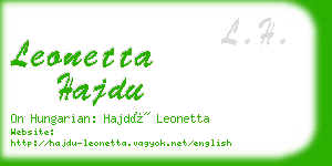 leonetta hajdu business card